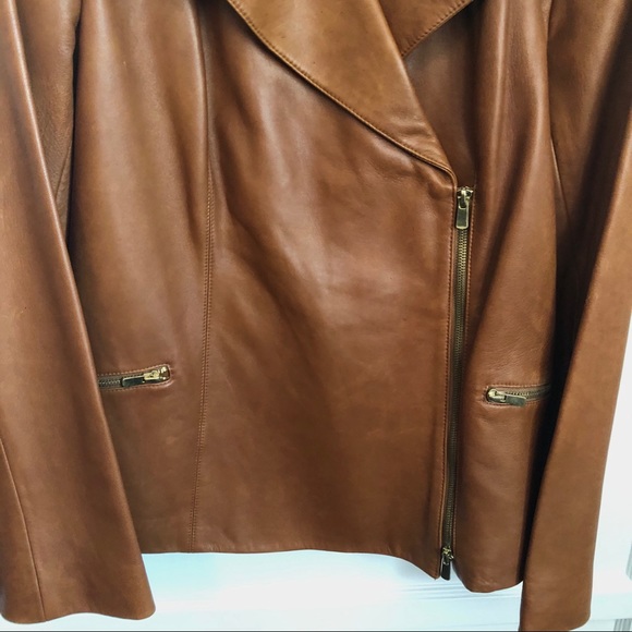 Dana Buckman Cognac/Camel Leather Jacket - Picture 3 of 7
